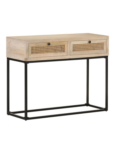 Sonata H Конзолна маса, 100x35x76 см, манго масив и тръстика