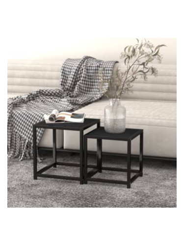 Sonata H Маси за чай, 2 бр, МДФ, черни