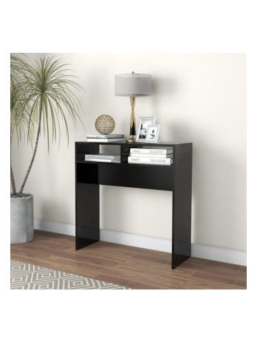 Sonata H Конзолна маса, черна, 78x30x80 см, инженерно дърво