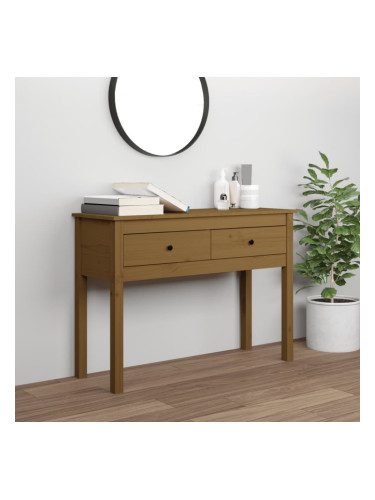 Sonata H Конзолна маса, меденокафява, 100x35x75 см, борово дърво масив