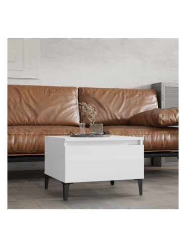 Sonata H Странична маса, бял гланц, 50x46x35 см, инженерно дърво