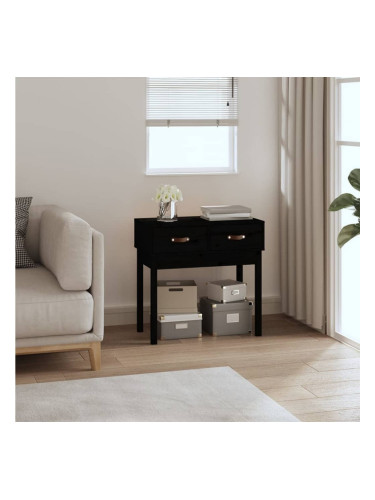 Sonata H Конзолна маса черна 76,5x40x75 см борово дърво масив