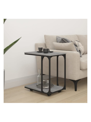 Sonata H Странична маса с колела сив сонома 50x35x55,5см инженерно дърво