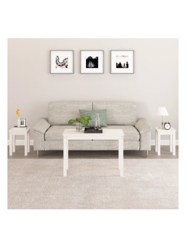 Sonata H Стифиращи маси, 3 бр, бели, бор масив