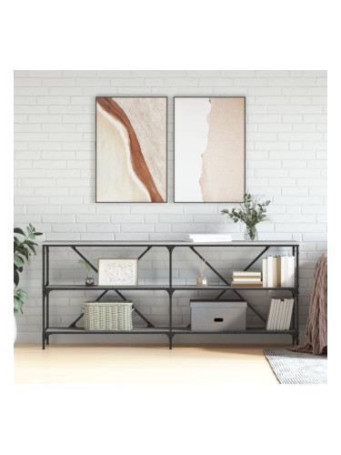 Sonata H Конзолна маса сив сонома 180x30x75 см инженерно дърво и желязо