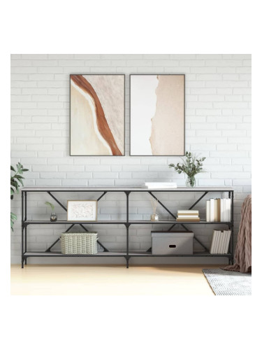 Sonata H Конзолна маса сив сонома 200x30x75 см инженерно дърво и желязо