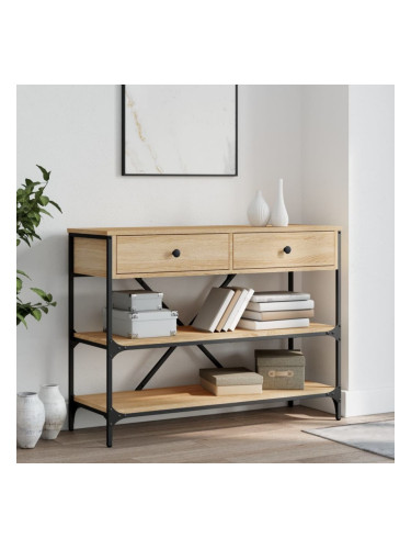 Sonata H Конзолна маса с чекмеджета и рафтове сонома дъб инженерно дърво