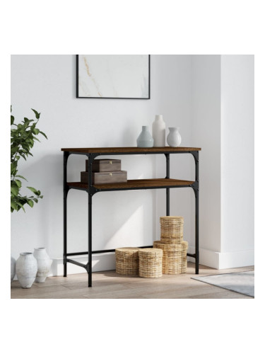 Sonata H Конзолна маса, кафяв дъб, 75x35,5x75 см, инженерно дърво