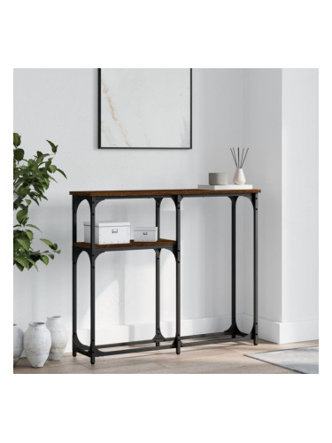 Sonata H Конзолна маса, кафяв дъб, 90x22,5x75 см, инженерно дърво