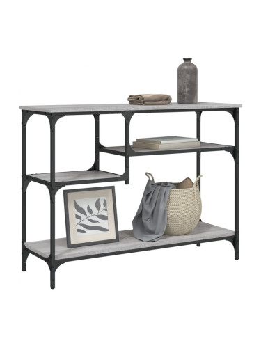 Sonata H Конзолна маса с рафтове, сив сонома, 100x35x75 cм