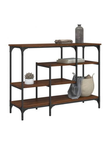 Sonata H Конзолна маса с рафтове, кафяв дъб, 100x35x75 cм