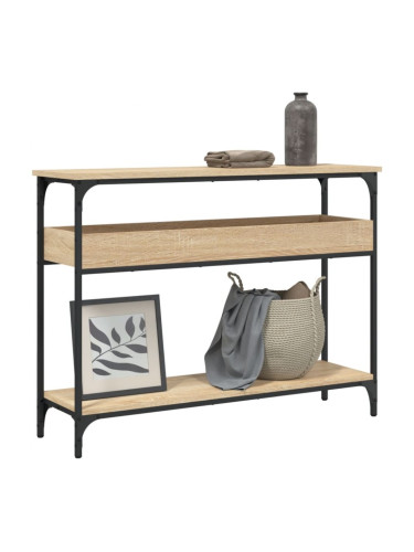 Sonata H Конзолна маса с рафт, дъб сонома, 100x29x75 см, инженерно дърво