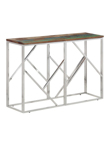 Sonata H Конзолна маса сребриста неръждаема стомана и регенерирано дърво