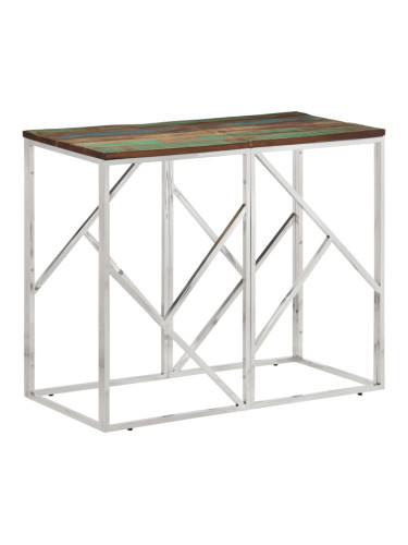 Sonata H Конзолна маса сребриста неръждаема стомана и регенерирано дърво