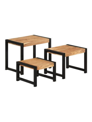 Sonata H Стифиращи маси, 3 бр, масивна дървесина