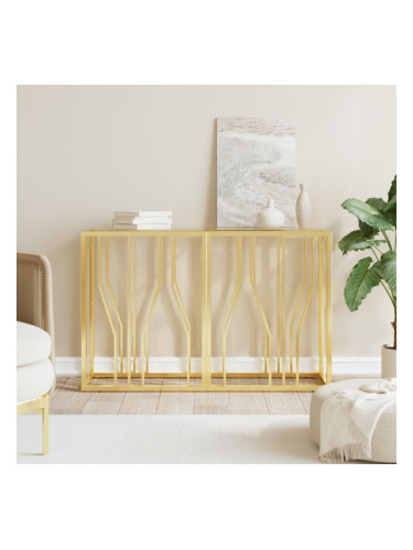 Sonata H Конзолна маса 110x30x70 cм неръждаема стомана и стъкло