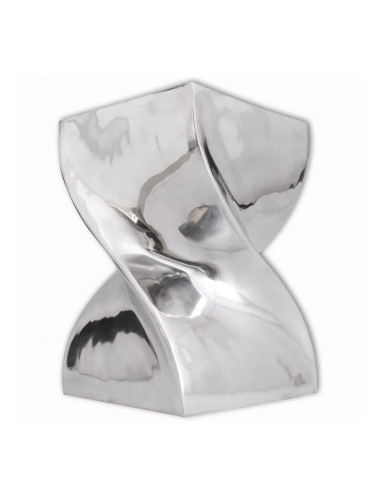 Sonata H, Табуретка/странична масичка, извита форма, алуминий, сребриста