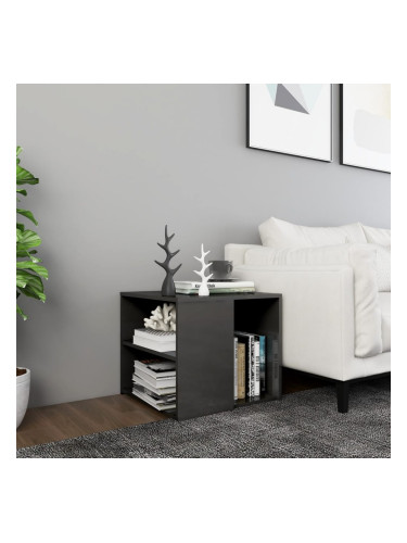 Sonata H Странична маса, сив гланц, 50x50x45 см, инженерно дърво