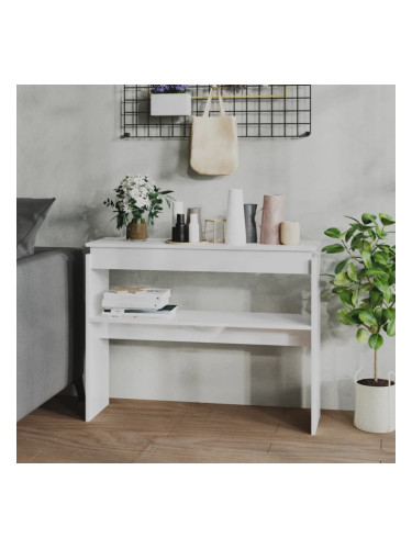 Sonata H Конзолна маса, бял гланц, 102x30x80 см, инженерно дърво