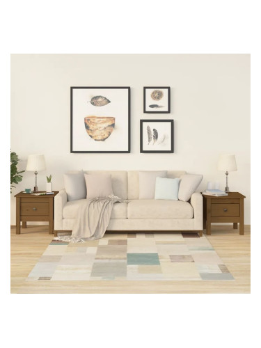 Sonata H Странични масички 2 бр меденокафяви 40x40x39 см бор масив