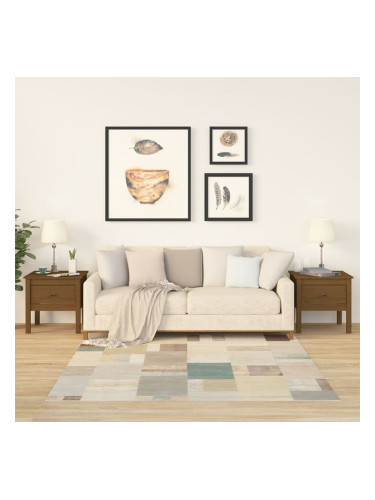 Sonata H Странични масички 2 бр меденокафяви 50x50x49 см бор масив