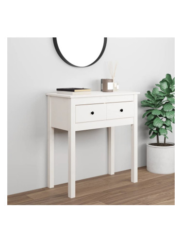 Sonata H Конзолна маса, бяла, 70x35x75 см, борово дърво масив