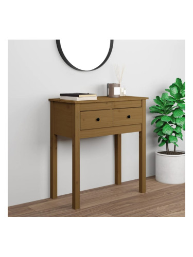 Sonata H Конзолна маса, меденокафява, 70x35x75 см, борово дърво масив