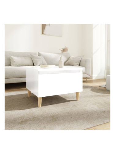 Sonata H Странична маса, бял гланц, 50x46x35 см, инженерно дърво