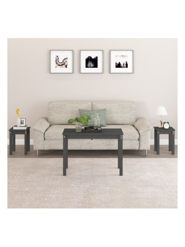 Sonata H Стифиращи маси, 3 бр, сиви, бор масив