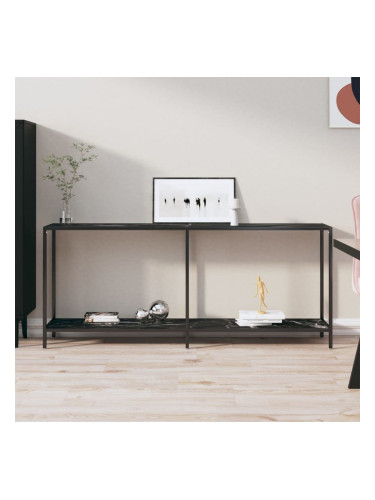 Sonata H Конзолна маса, черна, 180x35x75,5 cм, закалено стъкло
