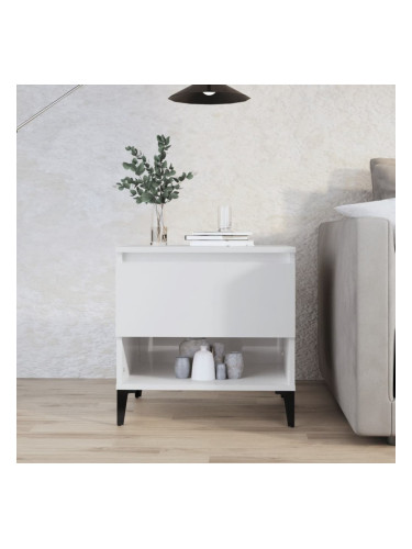 Sonata H Странична маса, бял гланц, 50x46x50 см, инженерно дърво