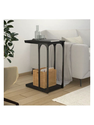 Sonata H Странична маса, черна, 40x30x60 см, инженерно дърво