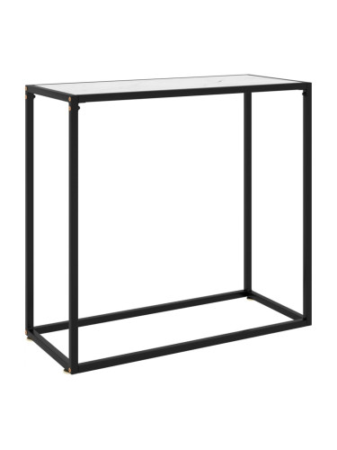 Sonata H Конзолна маса, бяла, 80x35x75 cм, закалено стъкло