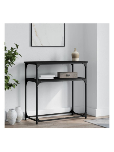 Sonata H Конзолна маса черна 75x35,5x75 см инженерно дърво