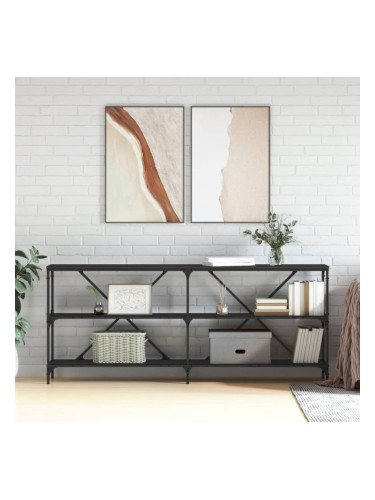 Sonata H Конзолна маса, черна, 180x30x75 см, инженерно дърво и желязо