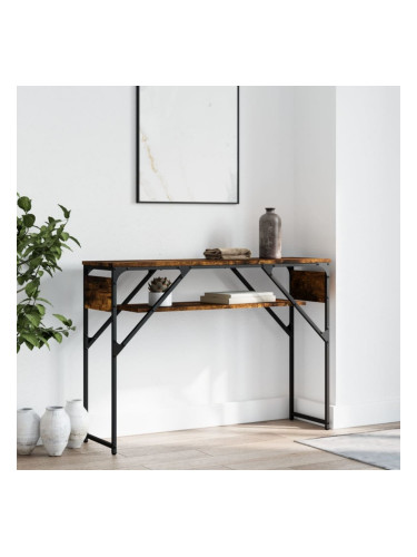 Sonata H Конзолна маса с рафт, опушен дъб, 105x30x75 см, инженерно дърво