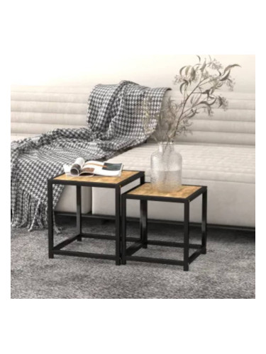 Sonata H Маси за чай, 2 бр, МДФ, черно и жълто