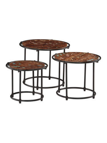 Sonata H Стифиращи маси, 3 бр, регенерирано дърво масив