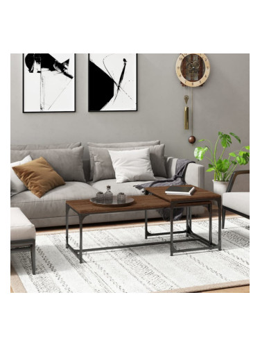 Sonata H Кафе маси, 2 бр, кафяв дъб, инженерно дърво