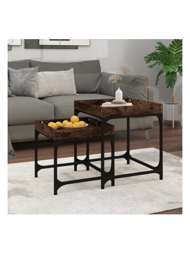 Sonata H Странични маси, 2 бр, опушен дъб, инженерно дърво