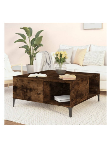 Sonata H Кафе маса, опушен дъб, 80x80x36,5 см, инженерно дърво