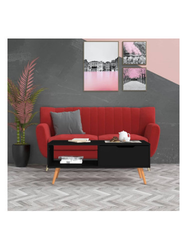 Sonata H Кафе маса, черна, 100x49,5x43 см, инженерно дърво