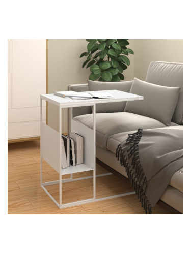 Sonata H Странична маса, бяла, 55x36x59,5 см, инженерно дърво