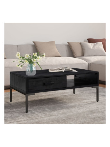 Sonata H Маса за кафе, черна, 90x50x35 см, борово дърво масив