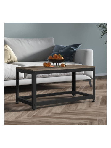 Sonata H Маса за кафе, тъмносиво и черно, 90x45x45 см, МДФ и желязо