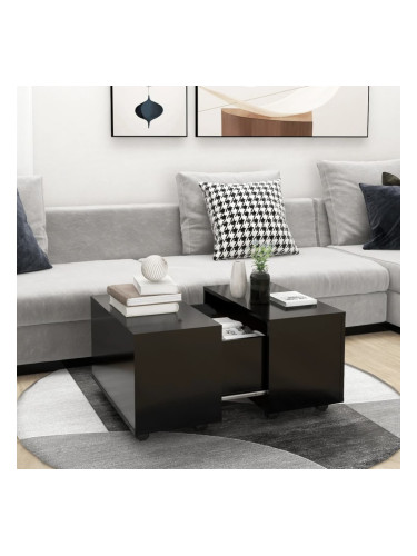 Sonata H Маса за кафе, черна, 60x60x38 см, инженерно дърво