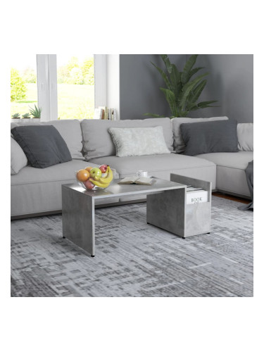 Sonata H Маса за кафе, бетонно сива, 90x45x35 см, инженерно дърво