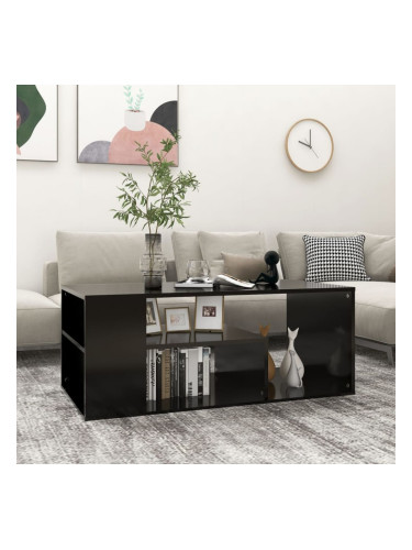 Sonata H Кафе маса, черна, 100x50x40 см, инженерно дърво