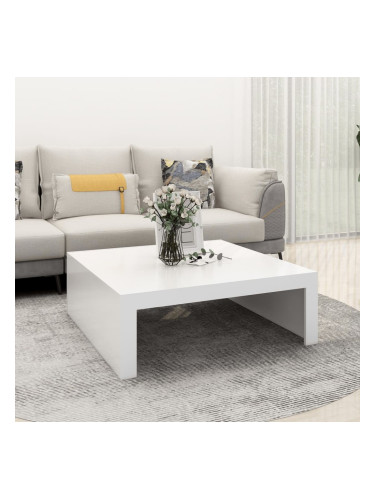 Sonata H Маса за кафе, бяла, 100x100x35 см, инженерно дърво