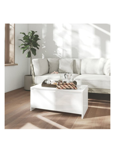 Sonata H Кафе маса, бял гланц, 90x50x41,5 см, инженерно дърво